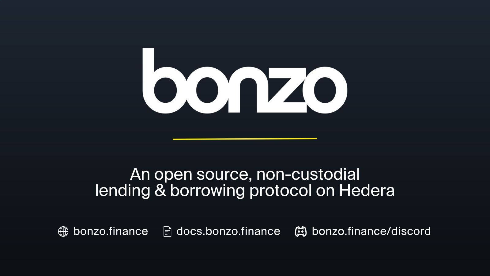Bonzo logo above lending and borrowing protocol text